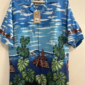 Steve & Barry's Blue and Green Casual Button Down Shirt